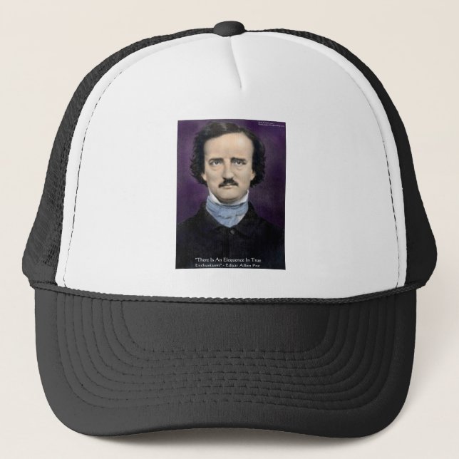 Edgar Allan Poe "Enthusiam" Visdoms Citat Gåvor Truckerkeps (Framsida)