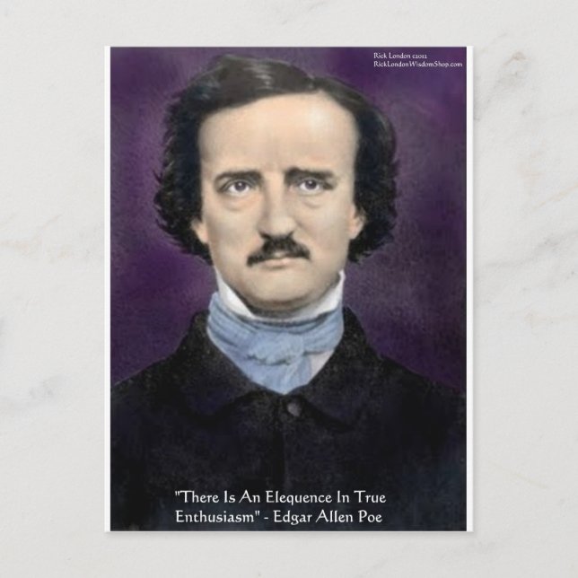 Edgar Allan Poe "Enthusiam" Visdomspresent Citatgå Vykort (Framsida)