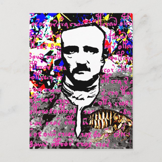 Edgar Allan Poe Flea Måne Lunar Voynich Manuscript Vykort (Framsida)