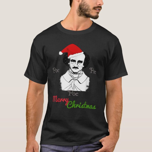 Edgar Allan Poe Funny jul T Shirt (Framsida)