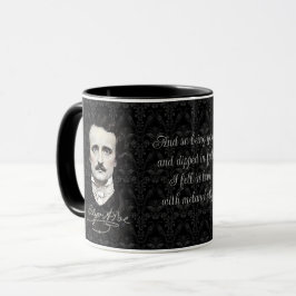 Edgar Allan Poe Gothic Halloween Namnteckning cita Mugg