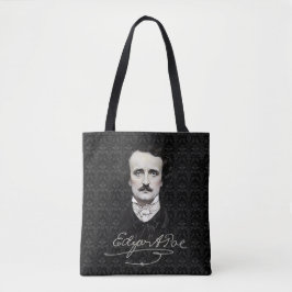 Edgar Allan Poe Gothic Halloween Namnteckning Tote Tygkasse