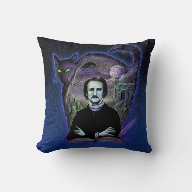 Edgar Allan Poe Gothic Kudde (Framsida)