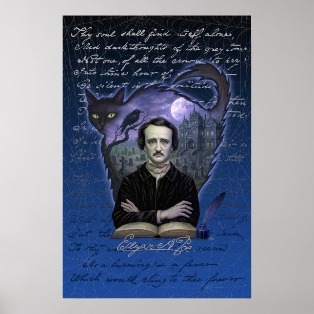Edgar Allan Poe Gotisk Korp Affisch Konst (Framsidan)