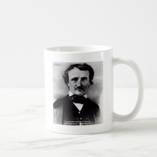 Edgar Allan Poe "Gråt Ensam" Kärlekspresenter Kaffemugg (Höger)