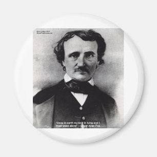 Edgar Allan Poe "Gråt Ensam" Kärlekspresenter Magnet