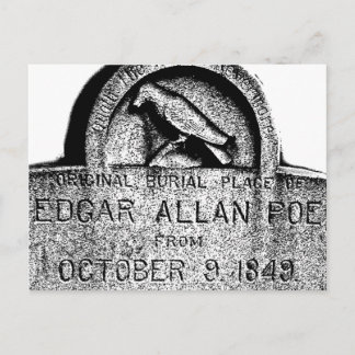 Edgar Allan Poe Gravsten. Creepy Halloween Bilder Vykort