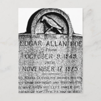 Edgar Allan Poe Gravsten. Creepy Halloween Bilder Vykort