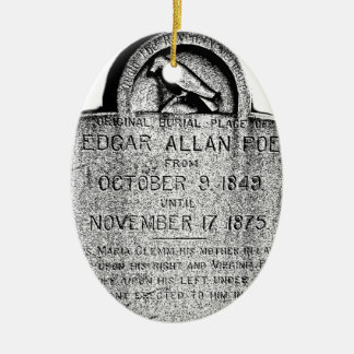 Edgar Allan Poe gravsten. Kuslig Halloween bilder Julgransprydnad Keramik