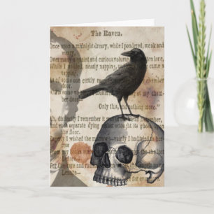 Edgar Allan Poe hälsningskort för korpen Kort