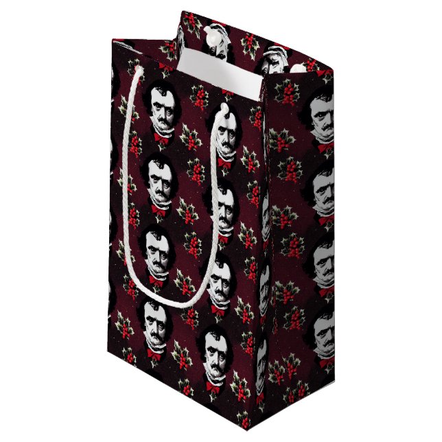 Edgar Allan Poe & Holly-Jolly Mistletoe Goth Bag (Framsidan Vinklad)