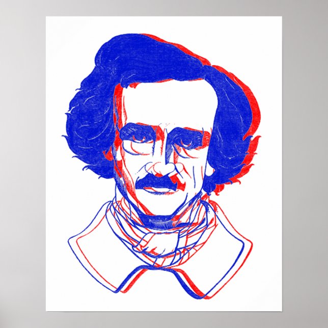 Edgar Allan Poe i 3D Poster (Framsidan)