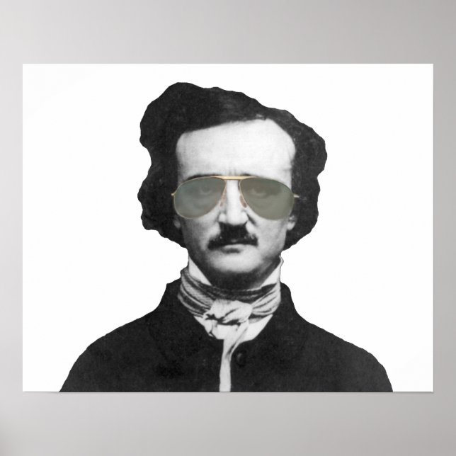 Edgar Allan Poe i Sunglasses Poster (Framsidan)