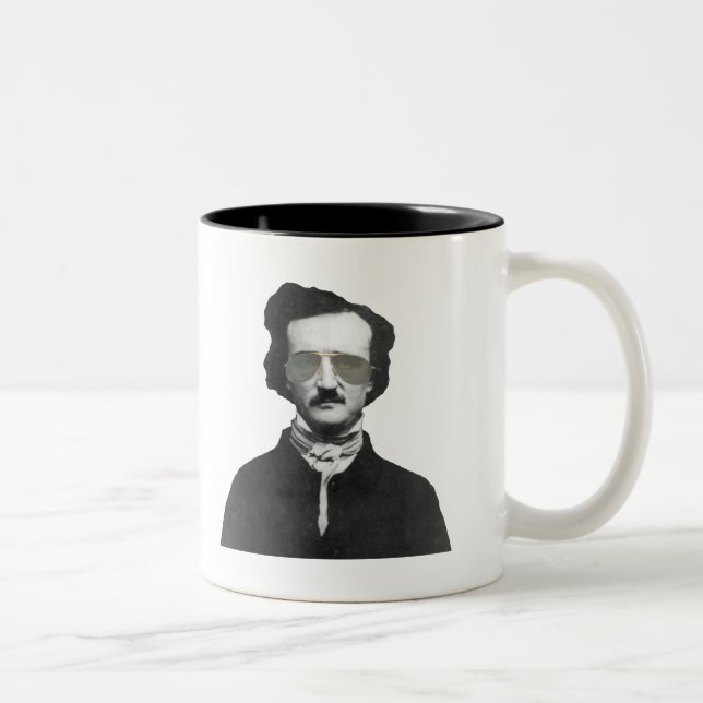 Edgar Allan Poe i Sunglasses Två-Tonad Mugg (Höger)