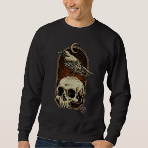 Edgar Allan Poe - Icke desto mer Skull och Raven - Lång Ärmad Tröja