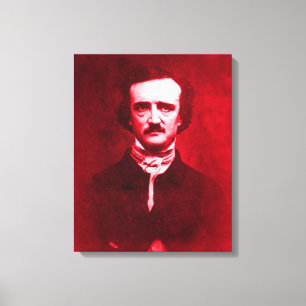 Edgar Allan Poe in Red Canvastryck