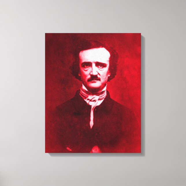 Edgar Allan Poe in Red Canvastryck (Framsida)
