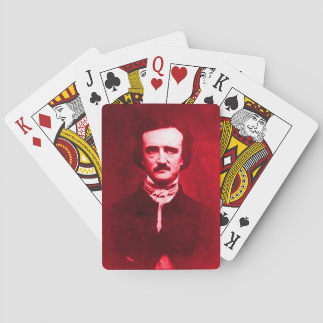 Edgar Allan Poe in Red Spelkort (Baksidan)