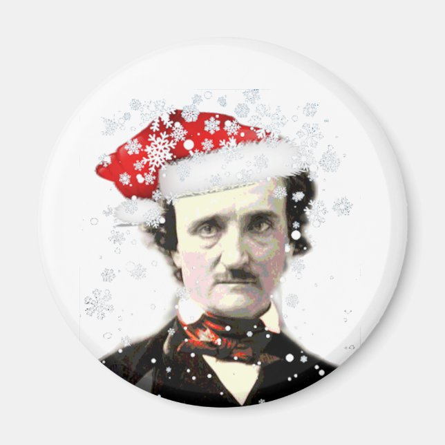 Edgar Allan Poe jul Hat Snowflake Magnet (Framsidan)