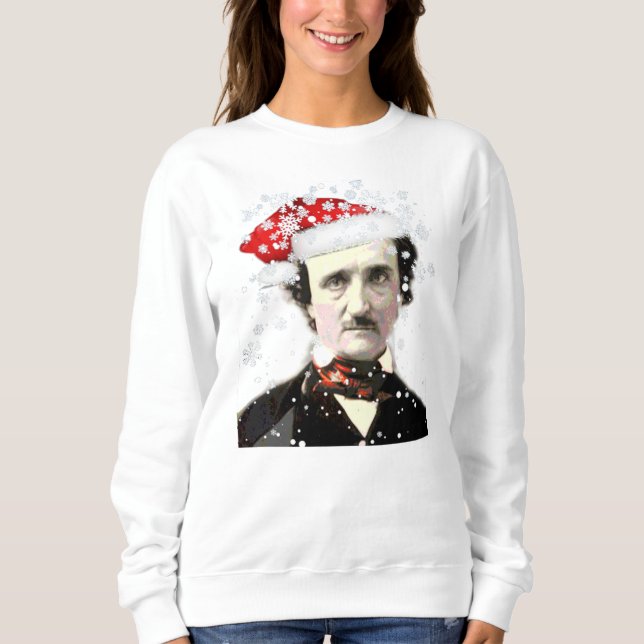 Edgar Allan Poe jul Hat Snowflake T-Shirt (Framsida)