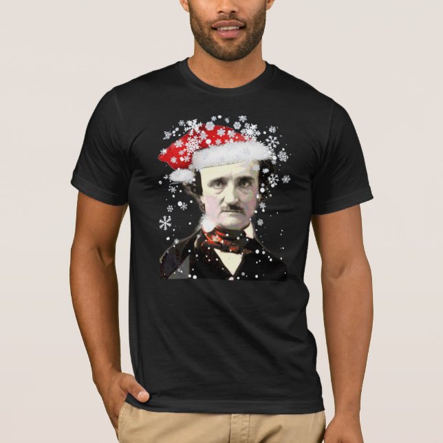 Edgar Allan Poe jul Hat Snowflake T Shirt (Framsida)