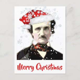 Edgar Allan Poe jul Hat Snowflake Vykort