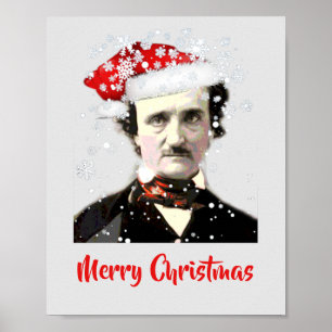 Edgar Allan Poe Jul Wish Hat Snowflake Poster