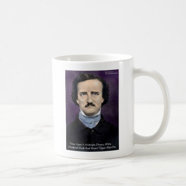 Edgar Allan Poe "Korpen" Citatpresentkort & vykort Kaffemugg (Höger)