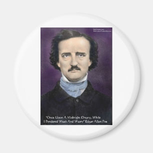 Edgar Allan Poe "Korpen" Citatpresentkort & vykort Magnet