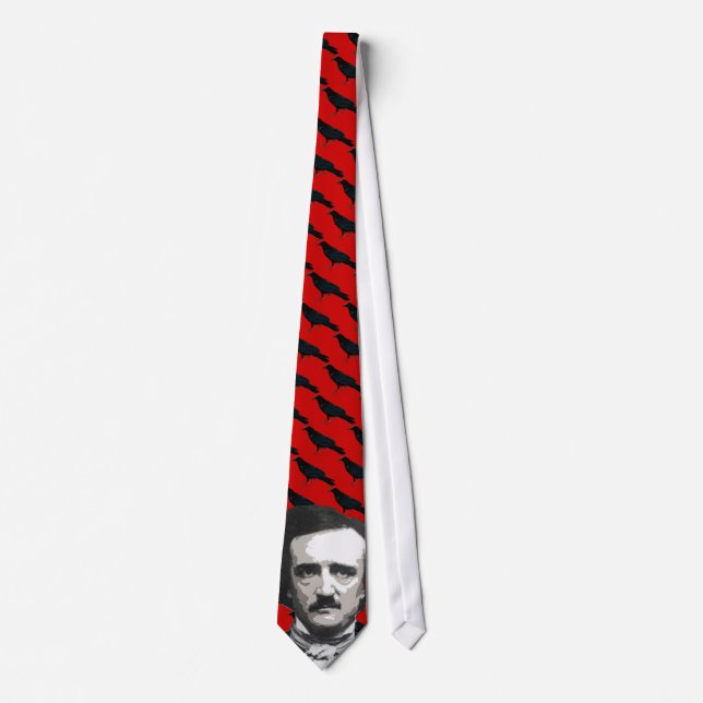 Edgar Allan Poe korpsvart tie Slips (Framsida)