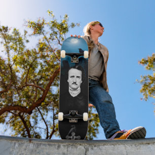 Edgar Allan Poe Kyrkogård Korpar Gotisk Mini Skateboard Bräda 18,5 Cm