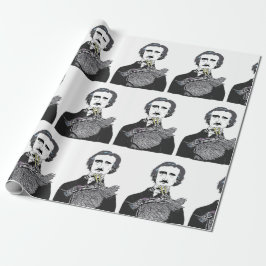 Edgar Allan Poe med ett korpsvart på hans haka Presentpapper