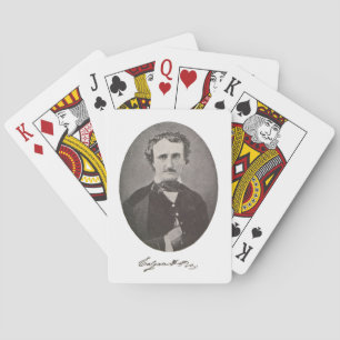 Edgar Allan Poe med Namnteckning Spelkort