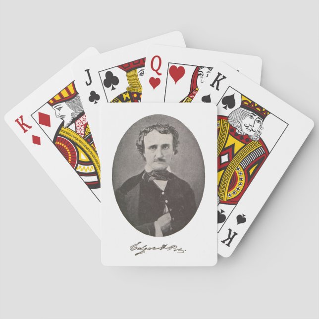 Edgar Allan Poe med Namnteckning Spelkort (Baksidan)