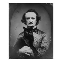 Edgar Allan Poe med svart katt