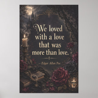 Edgar Allan Poe Mörk Romantik Citat Annabel Lee Poster