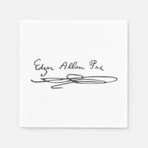 Edgar Allan Poe Namnteckning Pappersservett