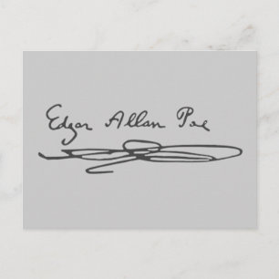 Edgar Allan Poe Namnteckning Vykort