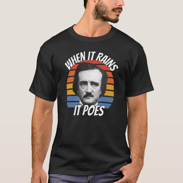 Edgar Allan Poe när den blir kvar 5 T Shirt (Framsida)