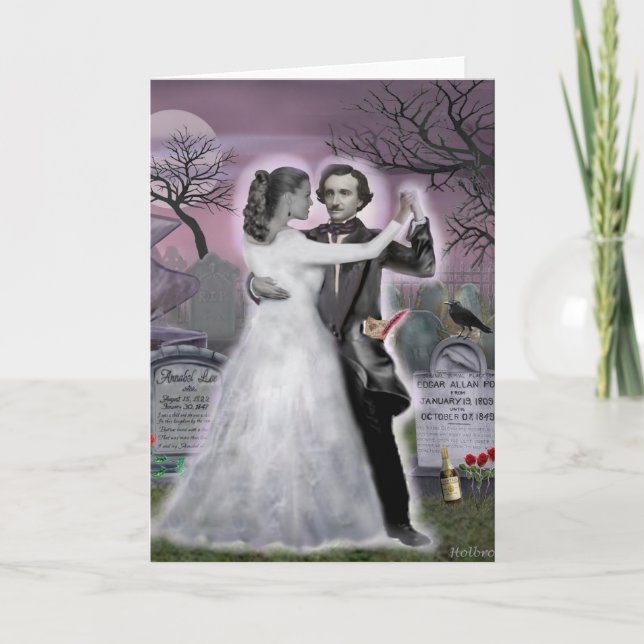 Edgar Allan Poe och Annabel Lee Eternally Kort (Framsida)