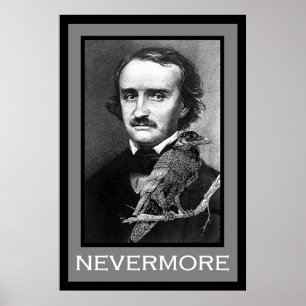 Edgar Allan Poe och korpsvart Poster