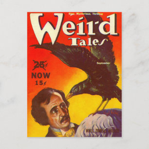 Edgar Allan Poe och korpsvart skräp- tidskrift Vykort