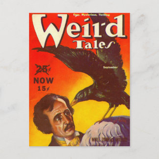Edgar Allan Poe och korpsvart skräp- tidskrift Vykort