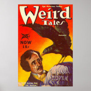 Edgar Allan Poe och Raven Pulp Magazine Cover Poster