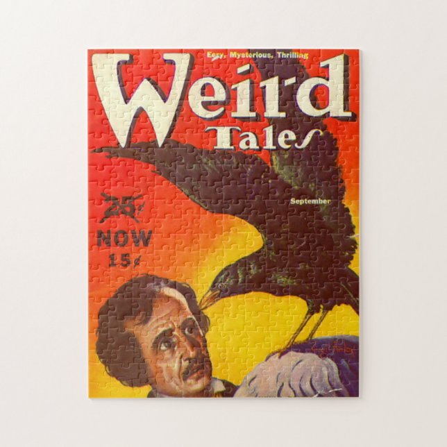 Edgar Allan Poe och Raven Pulp Magazine Cover Pussel (Vertikal)