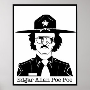 Edgar Allan Poe Poe (svarten på vit) Poster