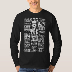 Edgar Allan Poe Poems citerar Raven Literature T Shirt