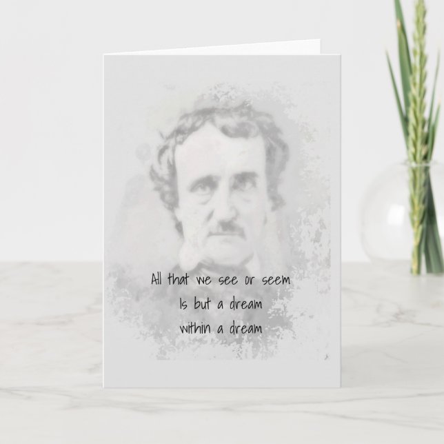 Edgar Allan Poe Poet Author Dream i en dröm Kort (Framsida)