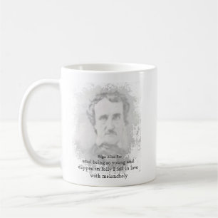 Edgar Allan Poe Poet Melancholy Postkort Kaffemugg