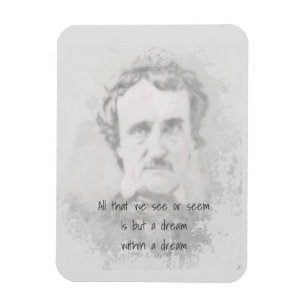 Edgar Allan Poe Poet Quote Dream i en dröm Magnet